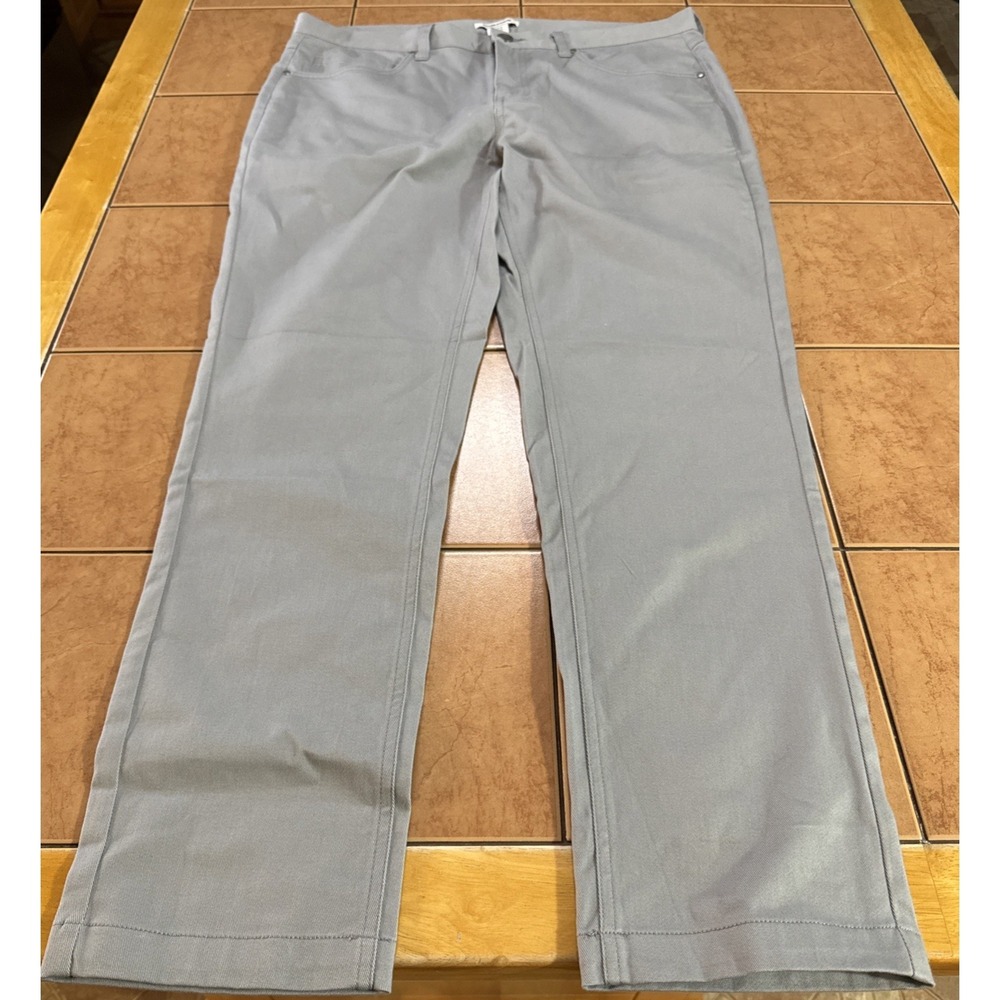 Thom Aaron Men's Performance Dress Pants 36‎ x 30 Gray Stretch Cotton